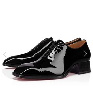 Mens Size 42 1/2 Black Patent Leather Christian Louboutin